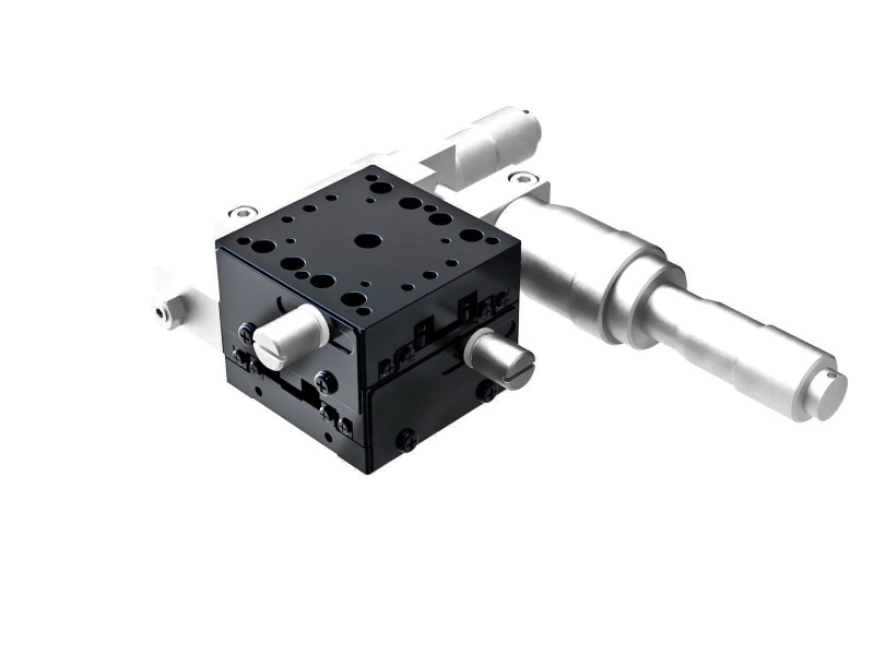 Łożysko krzyżowo-rolkowe 40X40mm, aluminiowe, stolik XY, mikrometr boczny różnicowy, +/-6.5mm, gwinty 6-32, prawoskrętny — zdjęcie produktu, nr katalogowy TAM-402SRDMUU