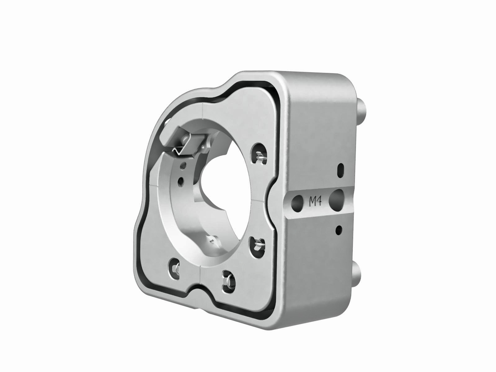 Uchwyt lustrzany 25.4-mm, stal nierdzewna, o wysokiej stabilności, załadunek od przodu, 3 regulatory sześciokątne — zdjęcie produktu, nr katalogowy MHX-25.4F