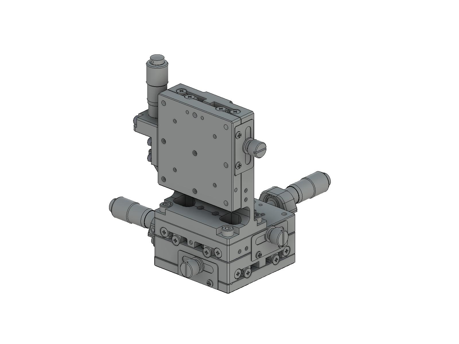 Łożysko EXC 60X60mm, stalowe, stolik osi XYZ, (platforma pionowa) mikrometr centralny, +/-6.5mm, gwinty M4 — zdjęcie produktu, nr katalogowy TSD-605CL