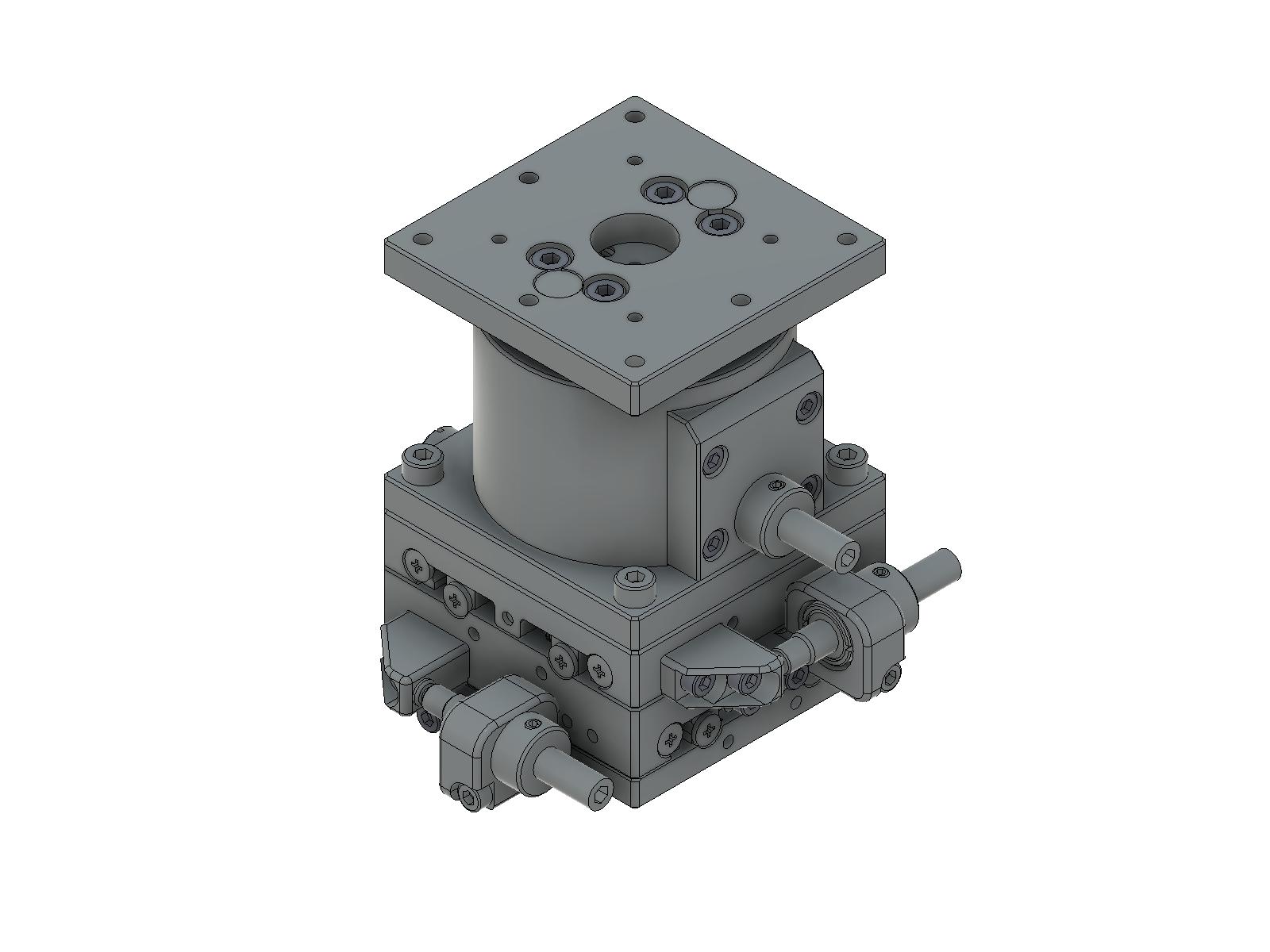 Łożysko EXC 60X60mm, stalowe, stolik XYZ, śruba sześciokątna boczna, +/-6.5/6.5/5.0mm, gwinty M4 — zdjęcie produktu, nr katalogowy TSD-605SFP