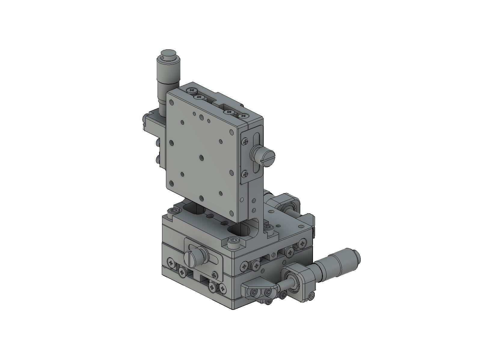 Łożysko EXC 60X60mm, stalowe, stolik osi XYZ, (platforma pionowa) mikrometr boczny, +/-6.5mm, gwinty M4 — zdjęcie produktu, nr katalogowy TSD-605SL