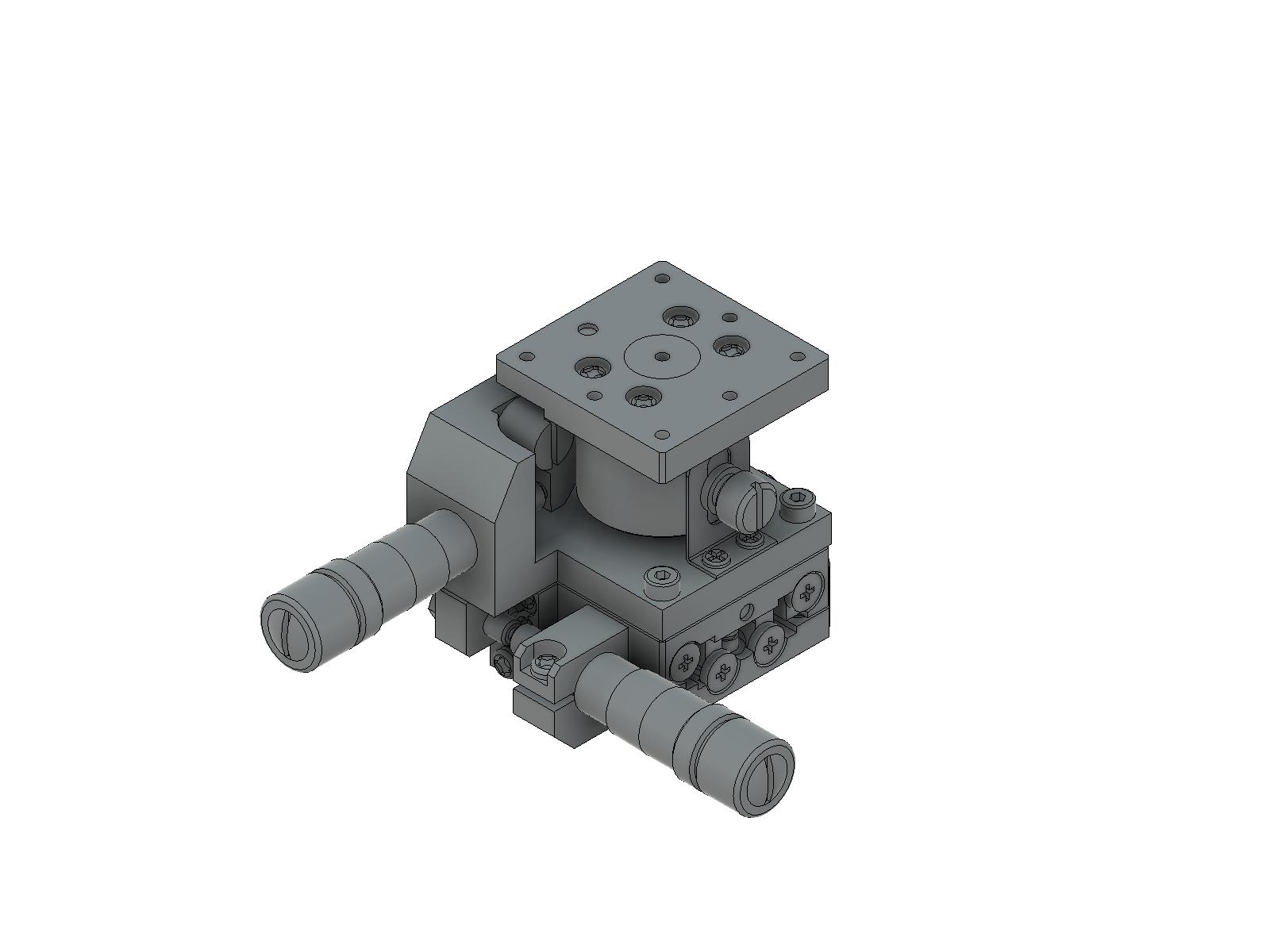 Łożysko EXC 25X25mm, kompatybilne z próżnią, stal nierdzewna, stolik osi XZ, mikrometr centralny, +/-3mm, gwinty M2 — zdjęcie produktu, nr katalogowy TSDS-254S