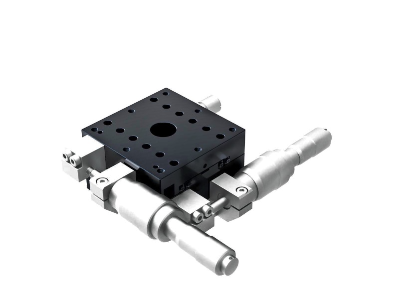Łożysko krzyżowo-rolkowe 60X60mm, aluminiowe, stolik XY, mikrometr boczny różnicowy, +/-6.5mm, gwinty M4 — zdjęcie produktu, nr katalogowy TAM-602SDM
