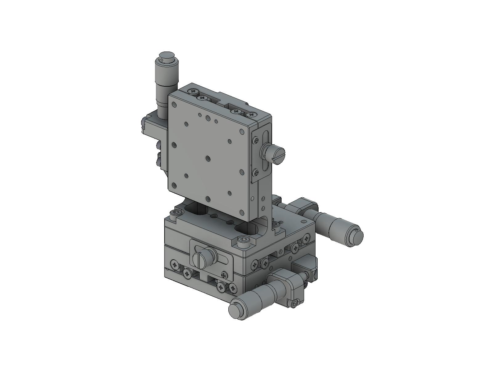 Łożysko EXC 60X60mm, stalowe, stolik osi XYZ, (platforma pionowa) mikrometr boczny, +/-6.5mm, gwinty M4, prawoskrętny — zdjęcie produktu, nr katalogowy TSD-605SRL