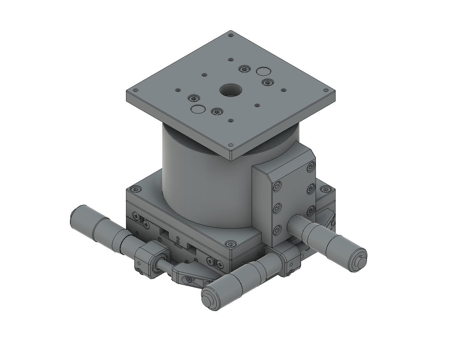 Łożysko EXC 100X100mm, stalowe, stolik XYZ, mikrometr boczny, +/-12.5mm, gwinty M4, prawoskrętny — zdjęcie produktu, nr katalogowy TSD-1005SR