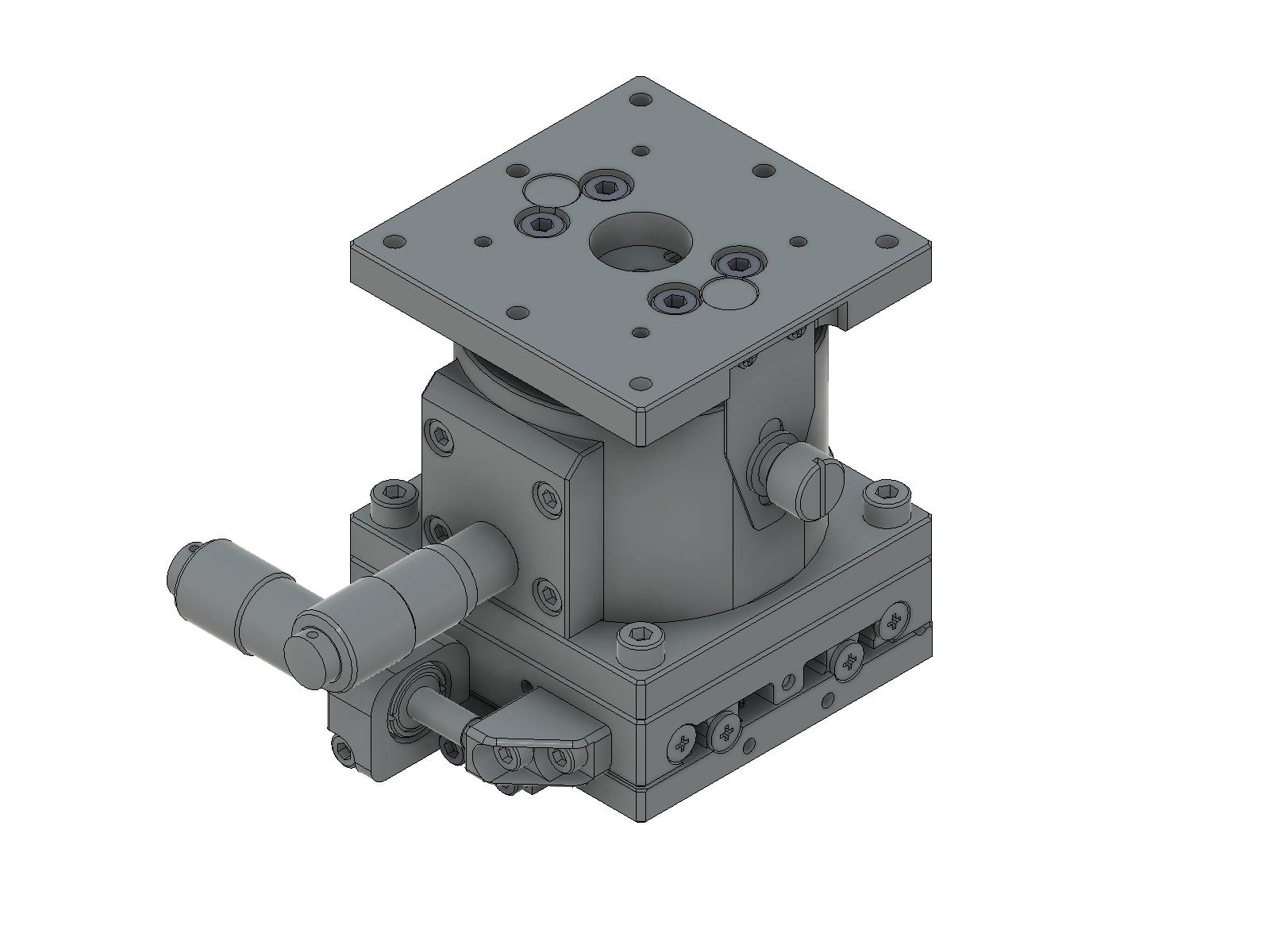 Łożysko EXC 60X60mm, stalowe, stolik osi XZ, boczny mikrometr, +/-6.5/5.0mm, gwinty M4, prawoskrętne — zdjęcie produktu, nr katalogowy TSD-604SR