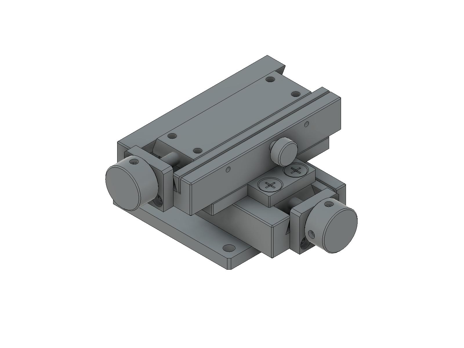 Prowadnica jaskółczy ogon 18X60mm, mosiężne, stolik XY, śruba prowadząca centralna, +/-7.5mm, gwinty M4 — zdjęcie produktu, nr katalogowy TAS-20602R