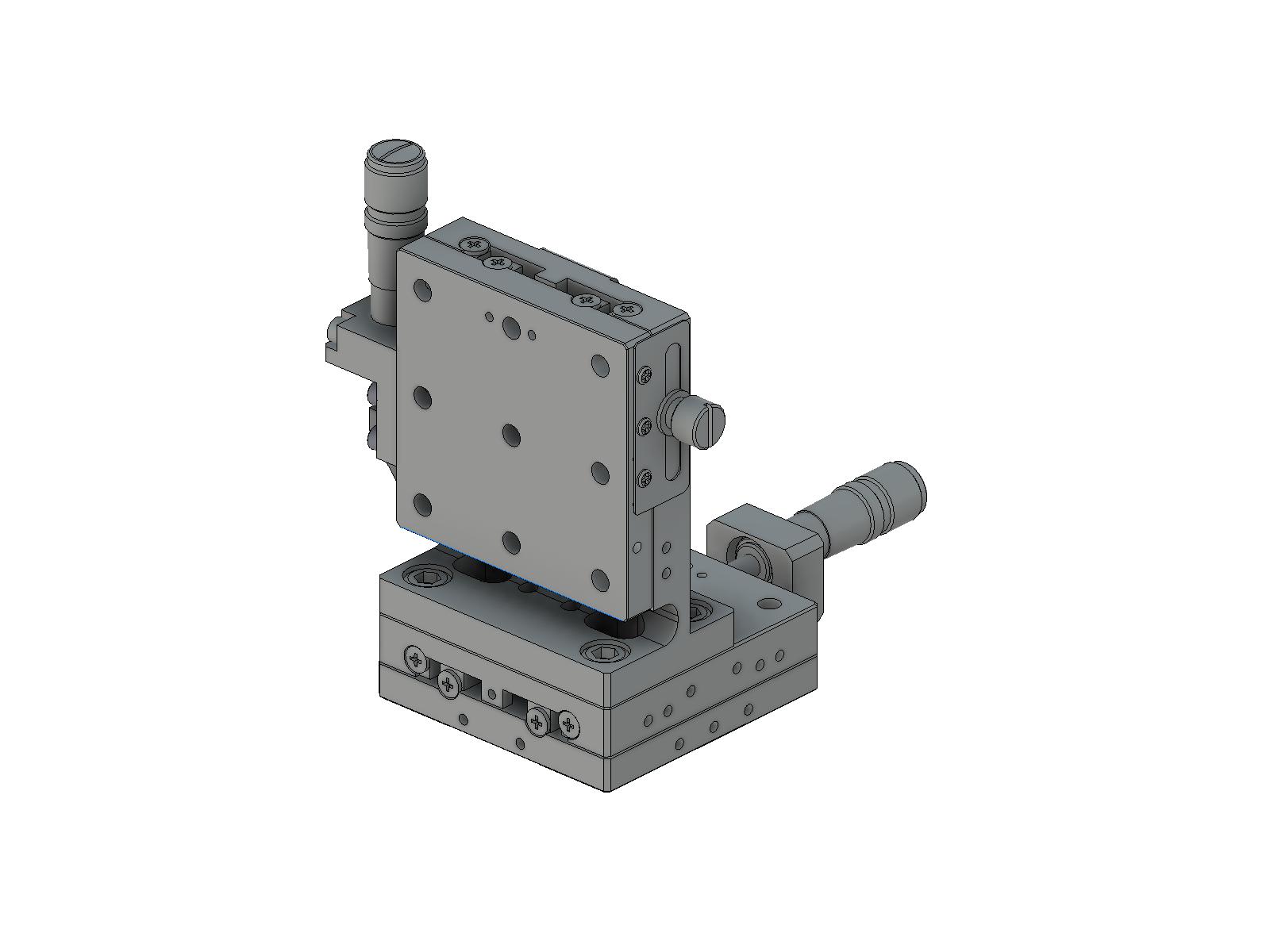 Łożysko EXC 65X65mm, kompatybilne z próżnią, stal nierdzewna, stolik osi XZ (platforma pionowa), mikrometr centralny, +/-6.5mm, gwinty 1/4-20 — zdjęcie produktu, nr katalogowy TSDS-654CLUU