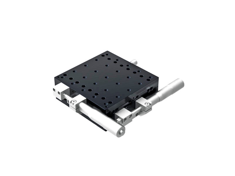 Łożysko krzyżowo-rolkowe 120X120mm, aluminiowe, stolik XY, mikrometr boczny, +/-20mm, gwinty M6 — zdjęcie produktu, nr katalogowy TAM-1202S-M6