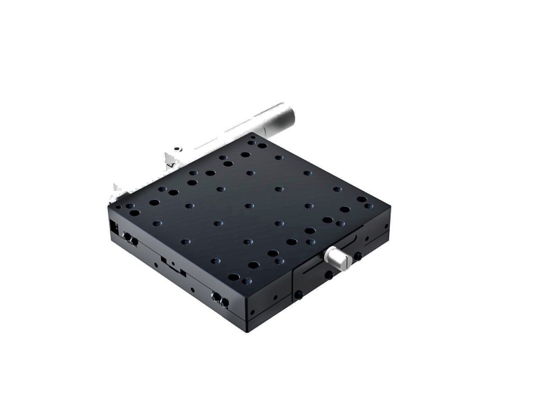 Łożysko krzyżowo-rolkowe 120X120mm, aluminiowe, stolik osi X, mikrometr boczny, +/-20mm, gwinty M6, prawoskrętne — zdjęcie produktu, nr katalogowy TAM-1201SR-M6