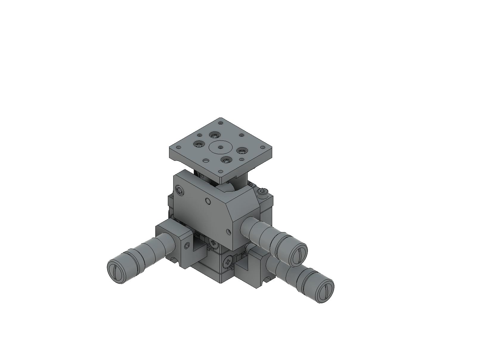 Łożysko EXC 25X25mm, kompatybilne z próżnią, stal nierdzewna, stolik XYZ, mikrometr centralny, +/-3mm, gwinty M2 — zdjęcie produktu, nr katalogowy TSDS-255C