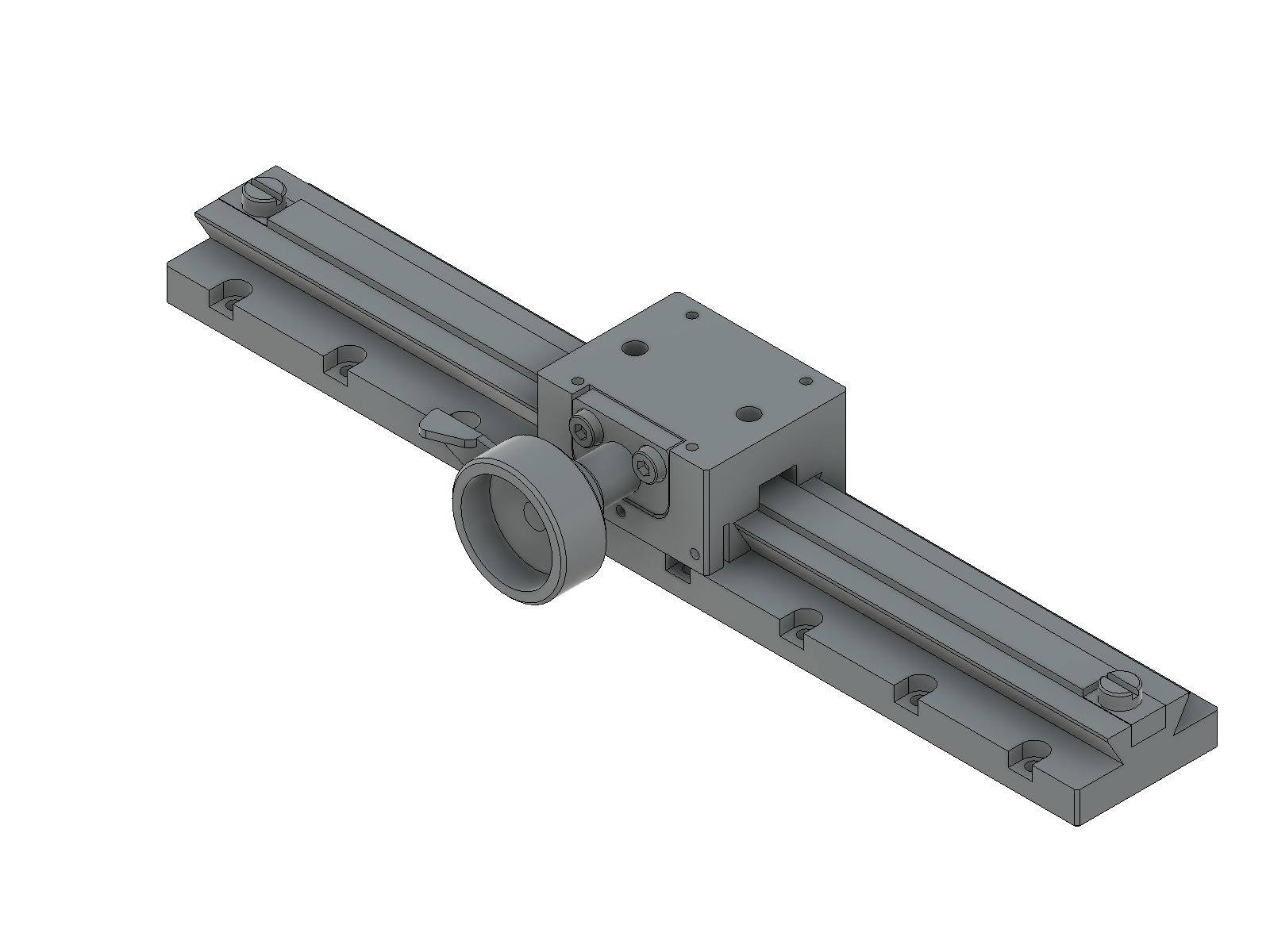 Prowadnica jaskółczy ogon 25X30mm, mosiężne, stolik osi X, napęd zębatkowy, +/-65mm, gwinty M2 — zdjęcie produktu, nr katalogowy TAR-25161
