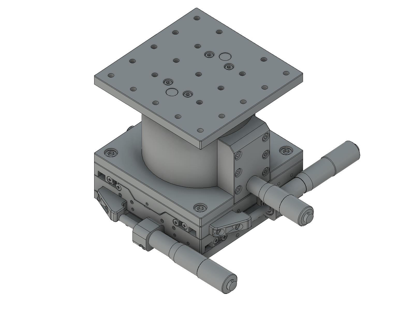 Łożysko EXC 120X120mm, stalowe, stolik XYZ, mikrometr boczny, +/-20/20/10mm, gwint M6 — zdjęcie produktu, nr katalogowy TSD-1205S-M6