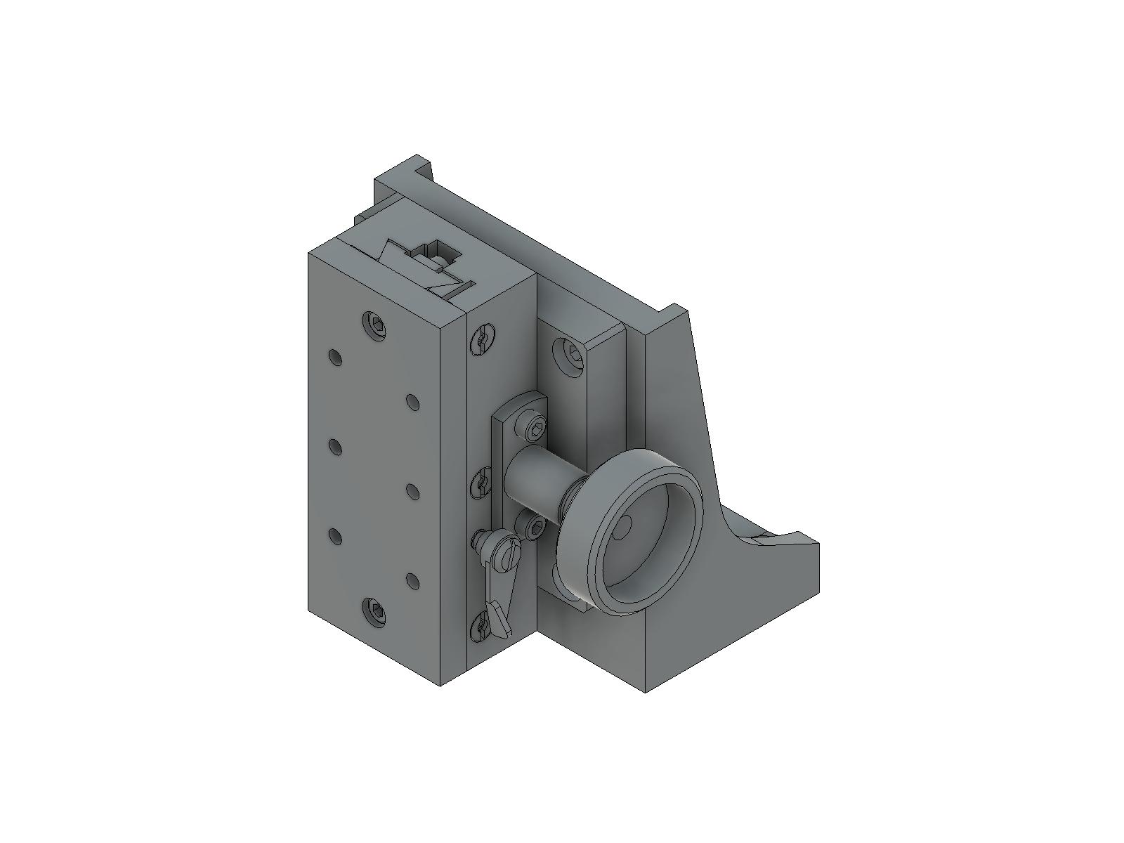 Prowadnica jaskółczy ogon 34X80mm, mosiężne, stolik Z-osi, (platforma pionowa/baza pozioma) napęd zębatkowy, +/-10mm, gwinty M4 — zdjęcie produktu, nr katalogowy TAR-34803L