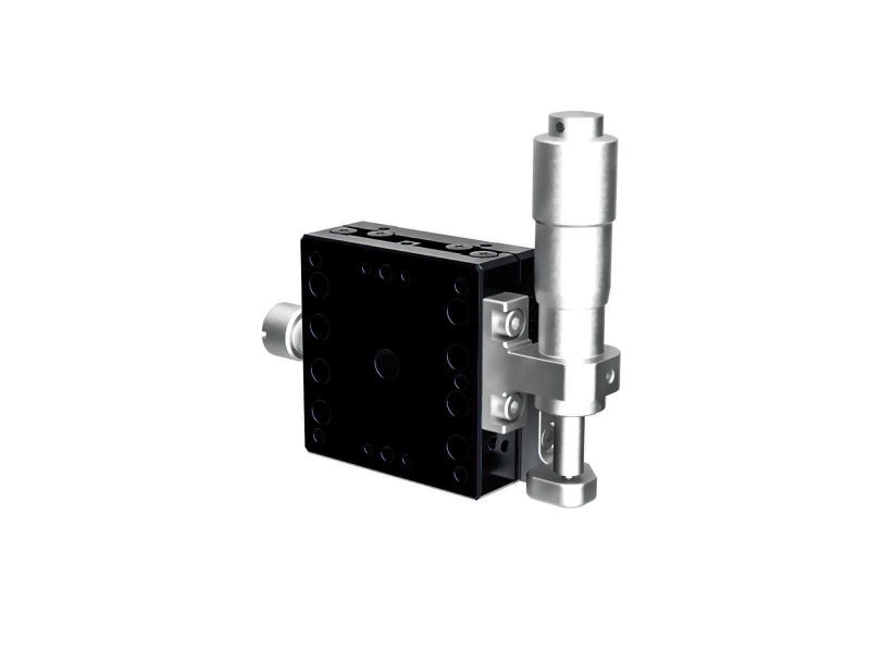 40X40mm łożysko kulkowe, aluminiowy, stolik Z (platforma/baza pionowa) z mikrometrem bocznym, +/-6.5mm, gwinty M3 — zdjęcie produktu, nr katalogowy TADC-401SZ