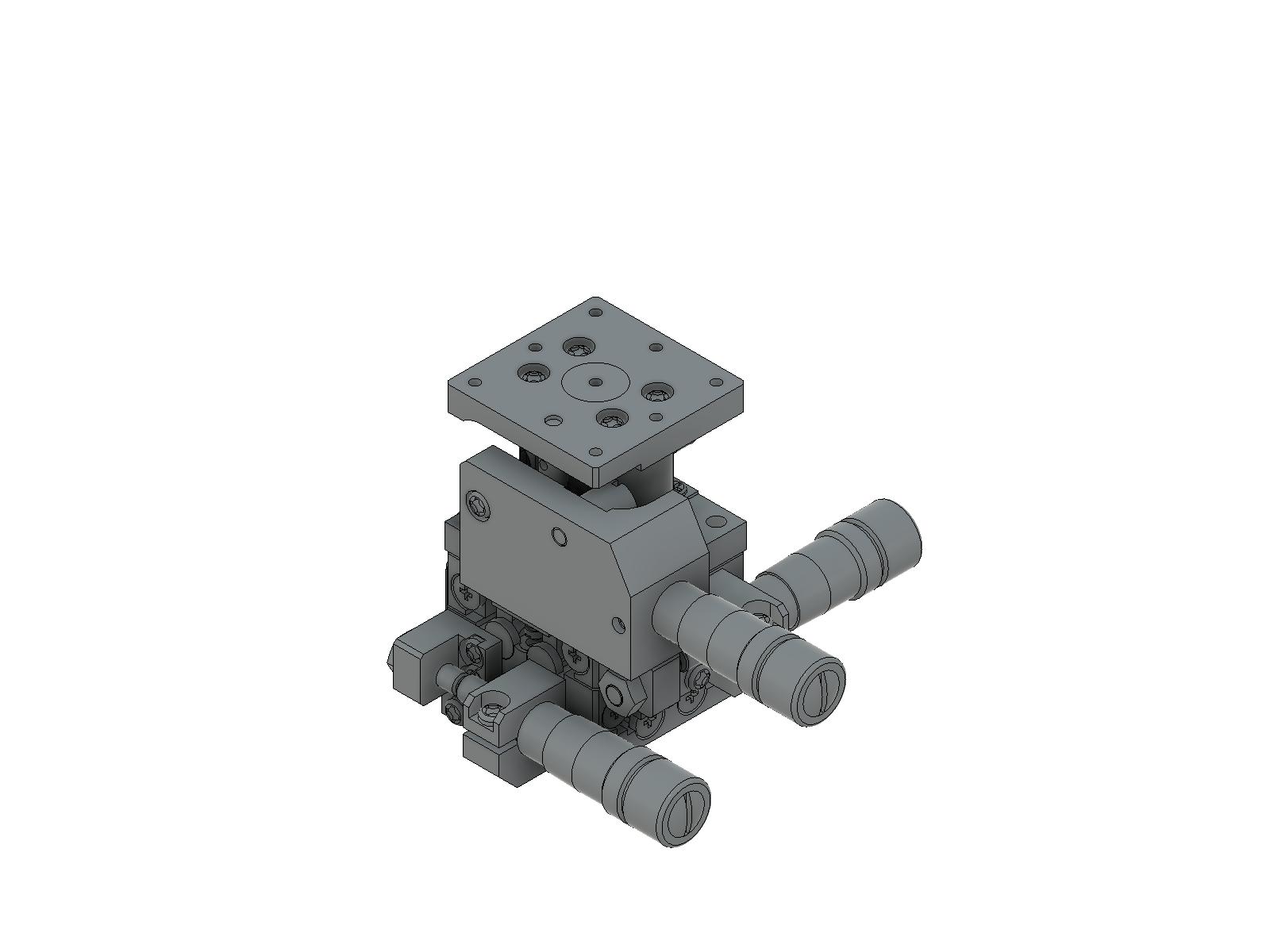 Łożysko EXC 25X25mm, kompatybilne z próżnią, stal nierdzewna, stolik XYZ, mikrometr boczny, +/-3mm, gwinty M2 — zdjęcie produktu, nr katalogowy TSDS-255S