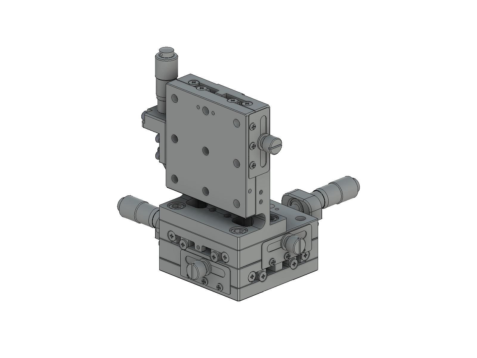 Łożysko EXC 65X65mm, stalowe, stolik osi XYZ, (platforma pionowa) mikrometr centralny, +/-6.5mm, gwinty 1/4-20 — zdjęcie produktu, nr katalogowy TSD-655CLUU
