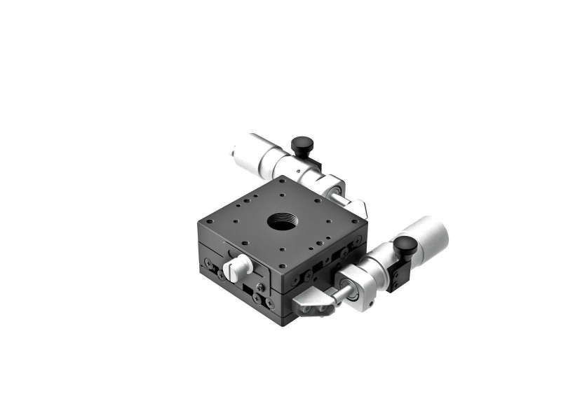 Łożysko EXC 60X60mm, stalowe, stolik XY, mikrometr boczny submikronowy z śrubą, +/-6.5mm, gwinty M4 — zdjęcie produktu, nr katalogowy TSD-602SWP