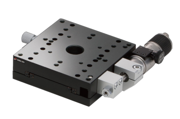 Łożysko krzyżowo-rolkowe 80X80mm, aluminiowe, stolik osi X, boczny mikrometr śrubowy sub-mikronowy, +/-7.5mm, gwinty M4 — zdjęcie produktu, nr katalogowy TAM-801SWP
