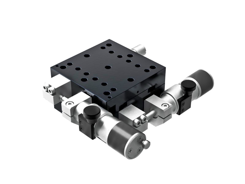 Łożysko krzyżowo-rolkowe 65X65mm, aluminiowe, stolik XY, boczny mikrometr śrubowy submikronowy, +/-6.5mm, gwinty M6 — zdjęcie produktu, nr katalogowy TAM-652SWP-M6