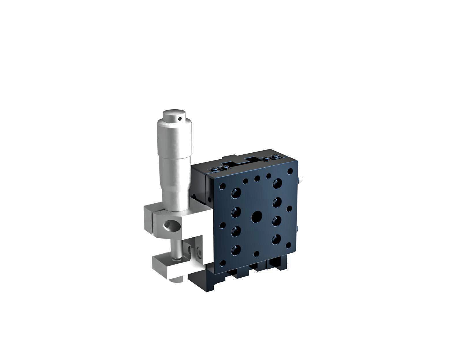 Łożysko krzyżowe 40X40mm, aluminiowe, stolik osi Z, (platforma pionowa/baza pozioma) boczny mikrometr, +/-6.5mm, gwinty 6-32 — zdjęcie produktu, nr katalogowy TAM-403LUU