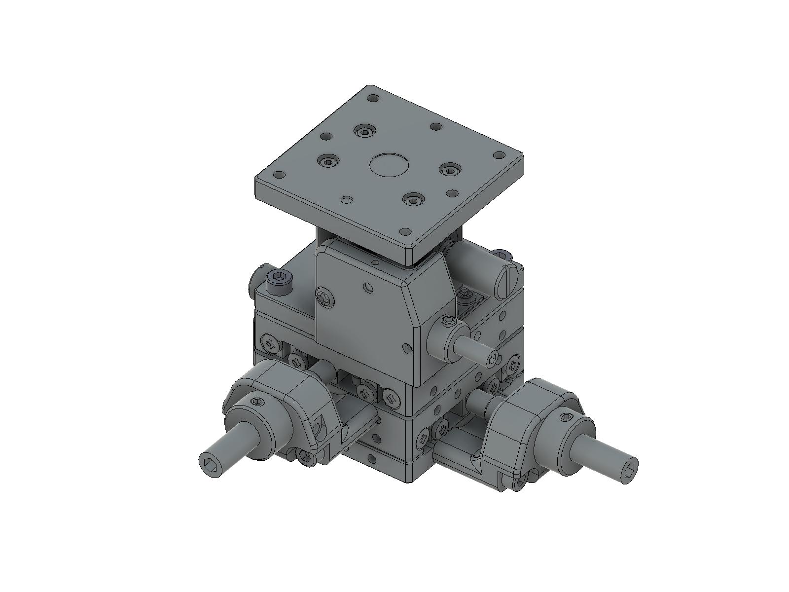 Łożysko EXC 40X40mm, stalowe, stolik XYZ, śruba sześciokątna centralna, +/-6.5/6.5/3.0mm, gwinty 6-32 — zdjęcie produktu, nr katalogowy TSD-405CFPUU