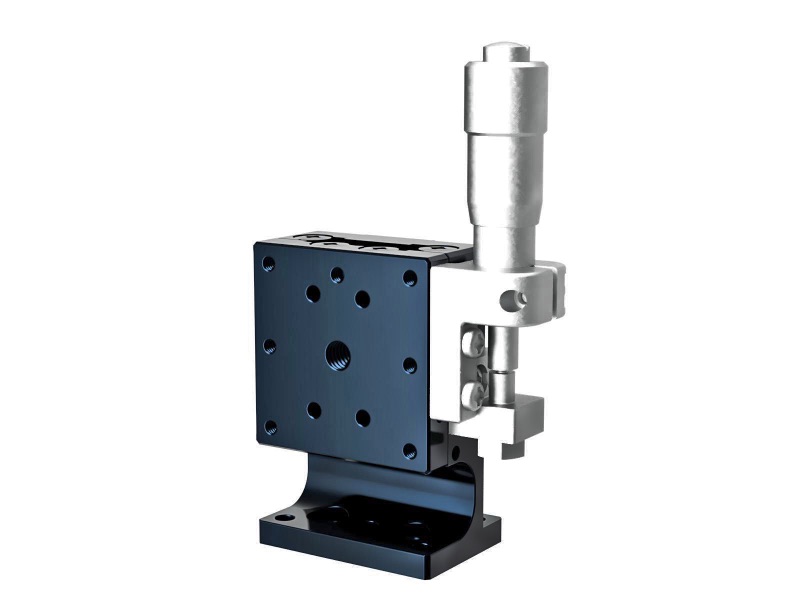 Łożysko EXC 25X25mm, stalowe, stolik Z-osi, (pionowa platforma/horyzontalna podstawa) mikrometr boczny, +/-3mm, gwinty M2, prawoskrętny — zdjęcie produktu, nr katalogowy TSD-253RL