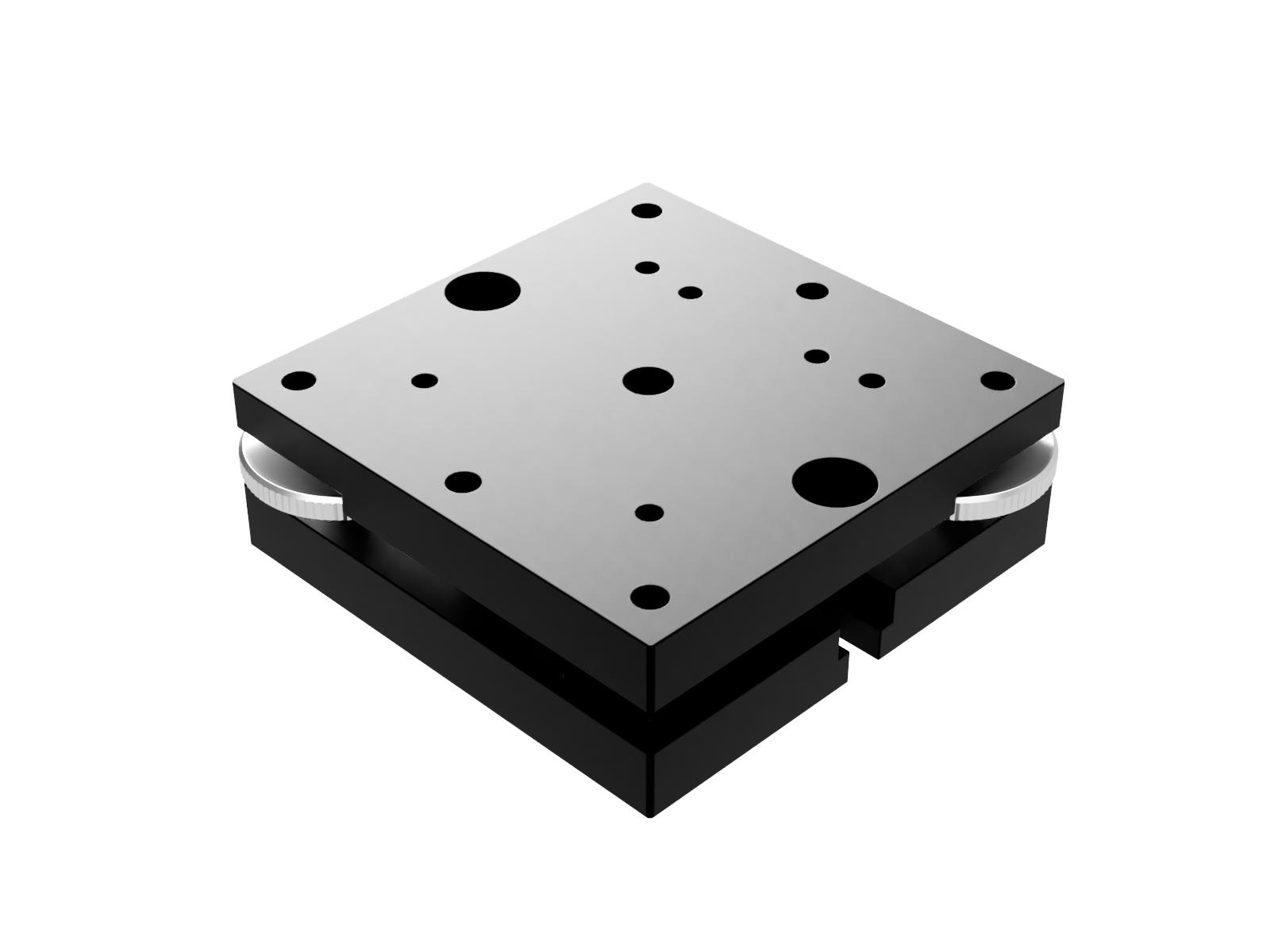 60X60mm, 2-osiowa kinematyczna platforma nachylająca, aluminium, regulacja pokrętłem krawędziowym, +/-2 stopnie, gwinty M4 — zdjęcie produktu, nr katalogowy AIS-60B