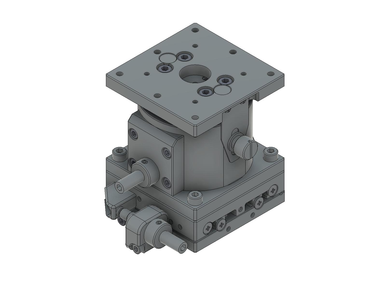 Łożysko EXC 60X60mm, stalowe, stolik osi XZ, boczna śruba sześciokątna, +/-6.5/5.0mm, gwinty M4 — zdjęcie produktu, nr katalogowy TSD-604SFP