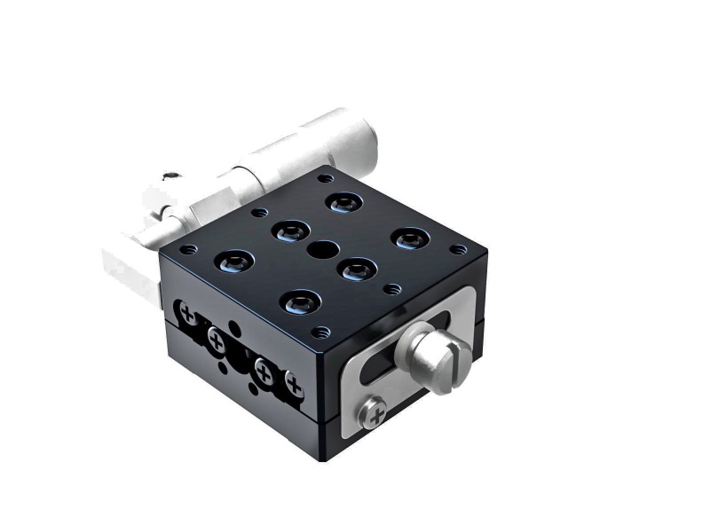 Łożysko kulkowe 25X25mm, aluminiowe, stolik osi X, mikrometr boczny, +/-3mm, gwinty M2, prawoskrętne — zdjęcie produktu, nr katalogowy TADC-251SR
