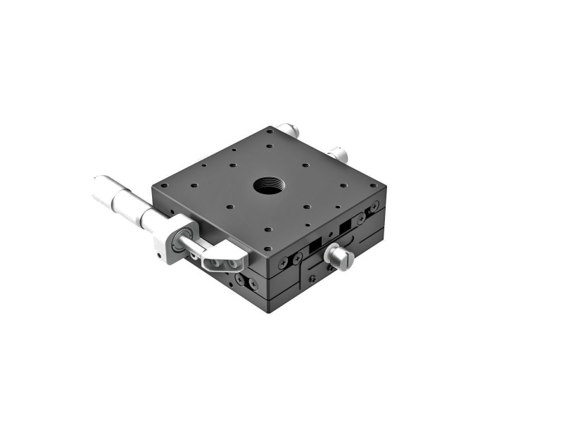 Łożysko EXC 80X80mm, stalowe, stolik XY, boczny mikrometr, +/-12.5mm, gwinty M4, prawoskrętne — zdjęcie produktu, nr katalogowy TSD-802SR