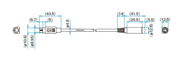 2-metrowy kabel przedłużający do siłowników SGDC — zdjęcie produktu, nr katalogowy MDC-4-2