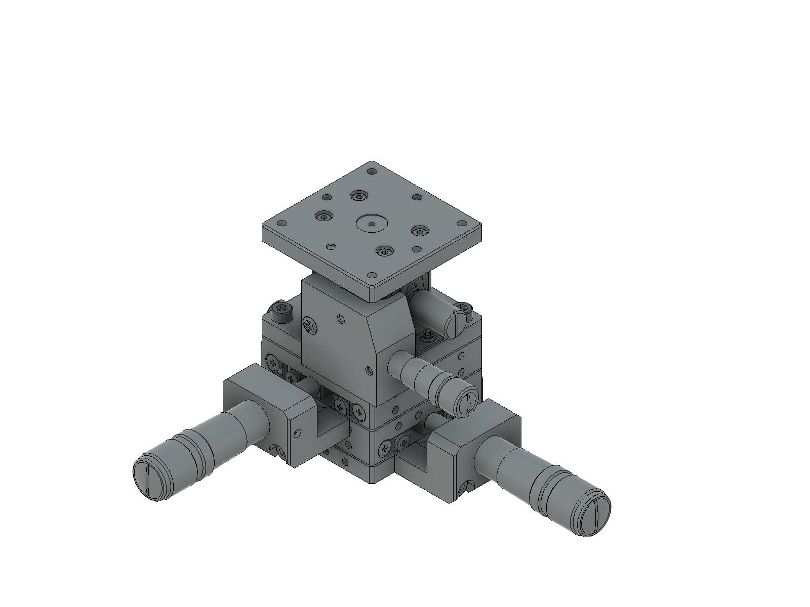Łożysko EXC 40X40mm, kompatybilne z próżnią, stal nierdzewna, stolik XYZ, mikrometr centralny, +/-6.5/6.5/3.0mm, gwinty M3 — zdjęcie produktu, nr katalogowy TSDS-405C