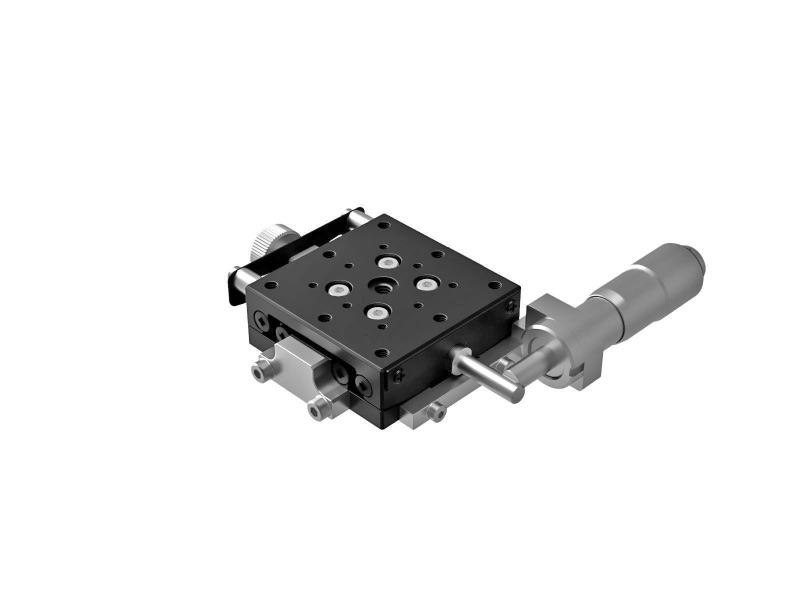 Goniometr 40X40 mm, łożyska EXC, 1 oś, +/-4.5, wysokość osi 75 mm, mikrometr, gwint M3 — zdjęcie produktu, nr katalogowy GOHT-40A75BMS