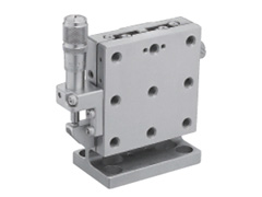 Łożysko EXC 65X65mm, kompatybilne z próżnią, stal nierdzewna, stolik Z-osi, (platforma pionowa/baza pozioma) mikrometr boczny, +/-6.5mm, gwinty M6 — zdjęcie produktu, nr katalogowy TSDS-653L-M6