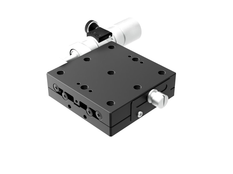 Łożysko EXC 65X65mm, stalowe, stolik osi X, boczny mikrometr śrubowy submikronowy, +/-6.5mm, gwint 1/4-20, prawoskrętny — zdjęcie produktu, nr katalogowy TSD-651SRWPUU