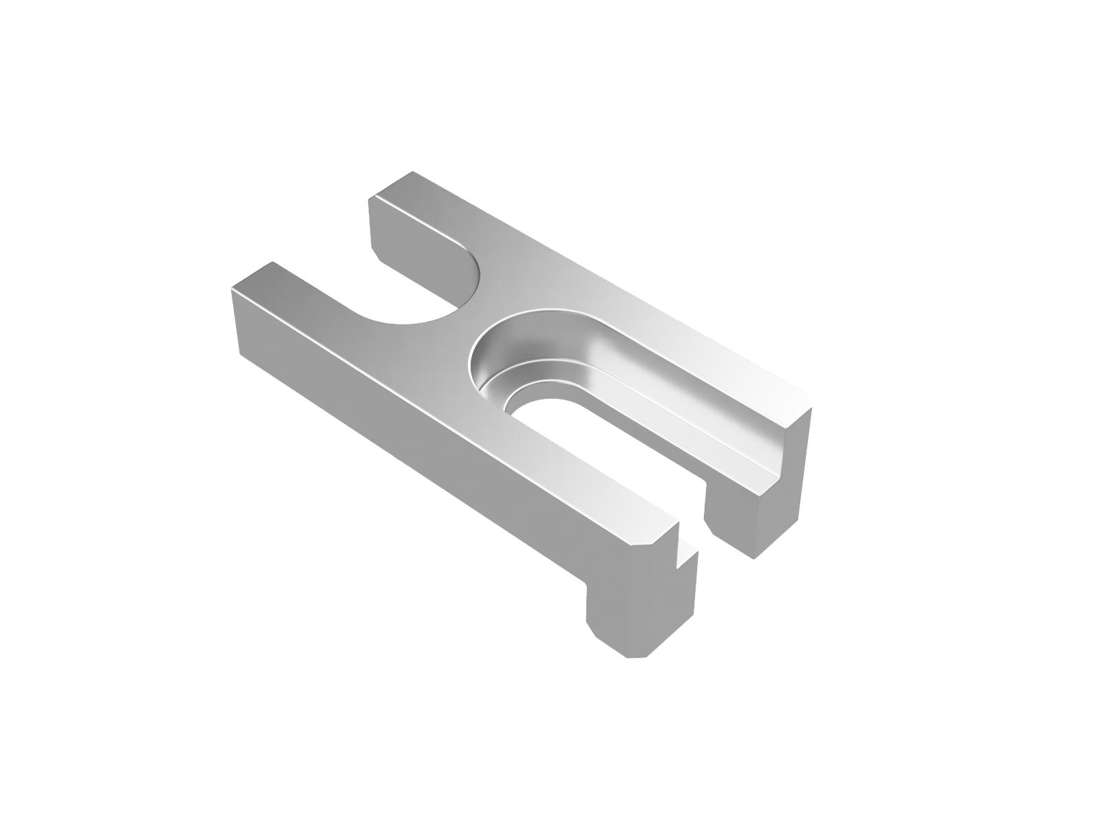 Zacisk widelcowy metryczny do stojaka na cokole, długość 42mm — zdjęcie produktu, nr katalogowy RC-10-17