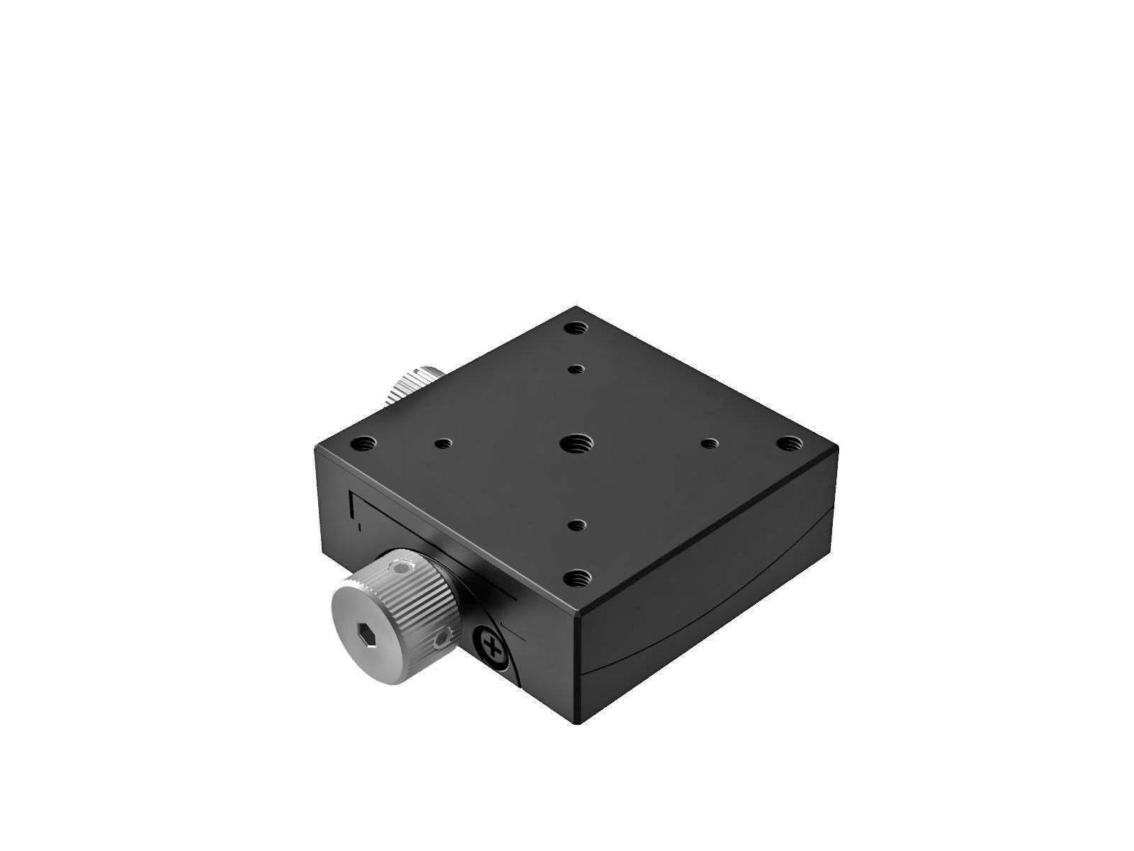 Goniometr 40X40mm, mosiężny wpust, 1-osiowy, +/-15 stopni, wysokość osi 51mm, prawoskrętny, przekładnia ślimakowa, gwint 6-32 — zdjęcie produktu, nr katalogowy GOH-40A51RUU
