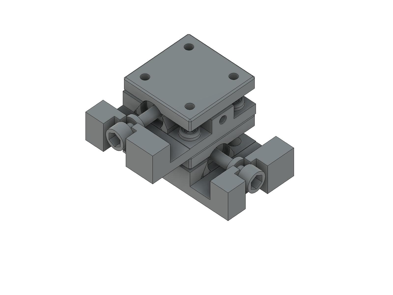 Prowadnica jaskółczy ogon 15X15mm, mosiężne, stolik XY, śruba prowadząca centralna, +/-3mm, gwinty M2 — zdjęcie produktu, nr katalogowy TAS-152