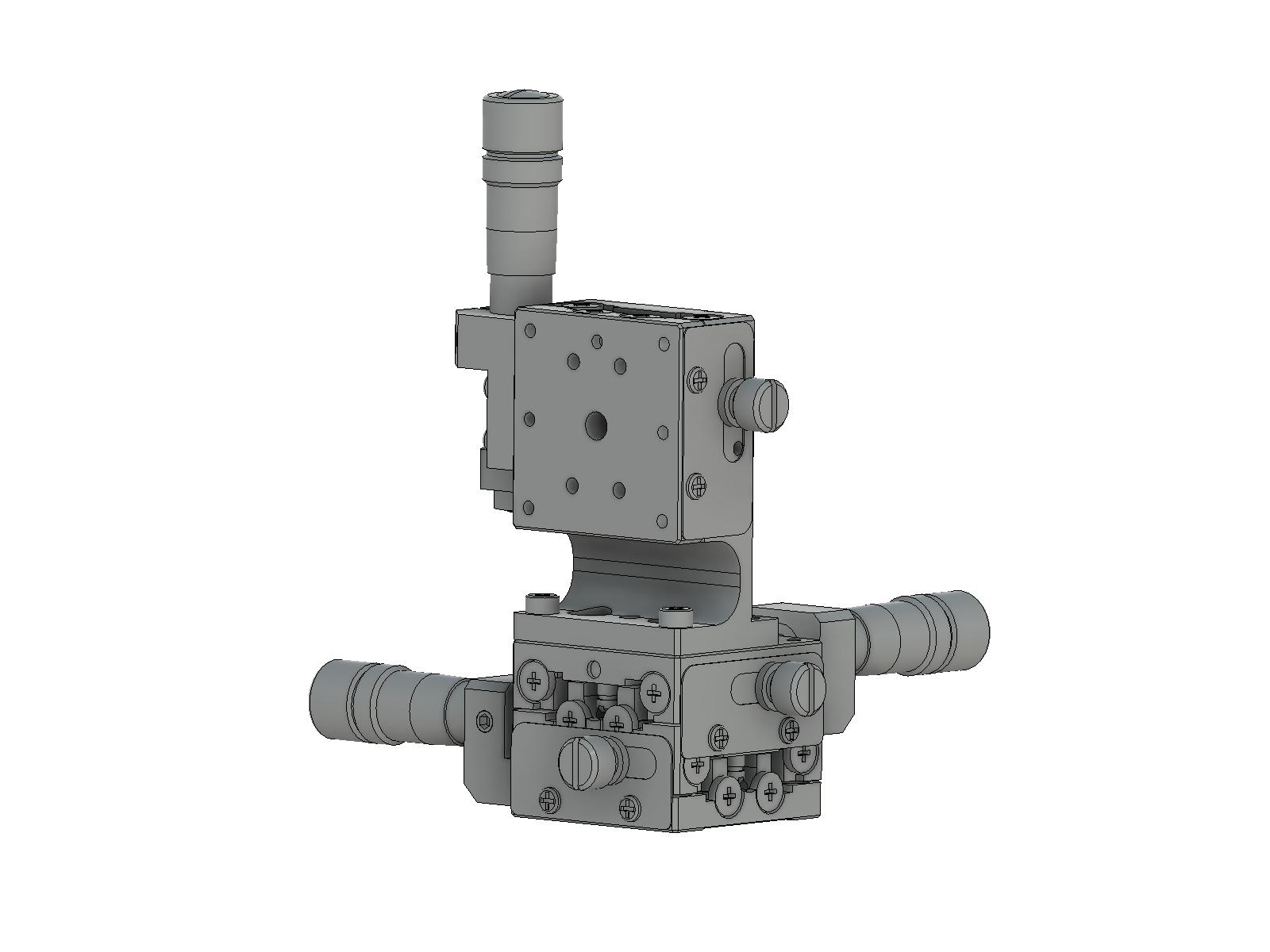 Łożysko EXC 25X25mm, kompatybilne z próżnią, ze stali nierdzewnej, stolik o osi XYZ, (pionowa platforma) mikrometr centralny, +/-3mm, gwinty M2 — zdjęcie produktu, nr katalogowy TSDS-255CL