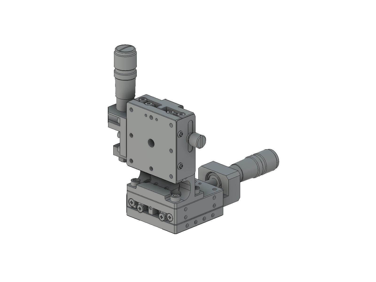 Łożysko EXC 40X40mm, kompatybilne z próżnią, stal nierdzewna, stolik osi XZ (platforma pionowa), mikrometr centralny, +/-6.5mm, gwinty M3 — zdjęcie produktu, nr katalogowy TSDS-404CL