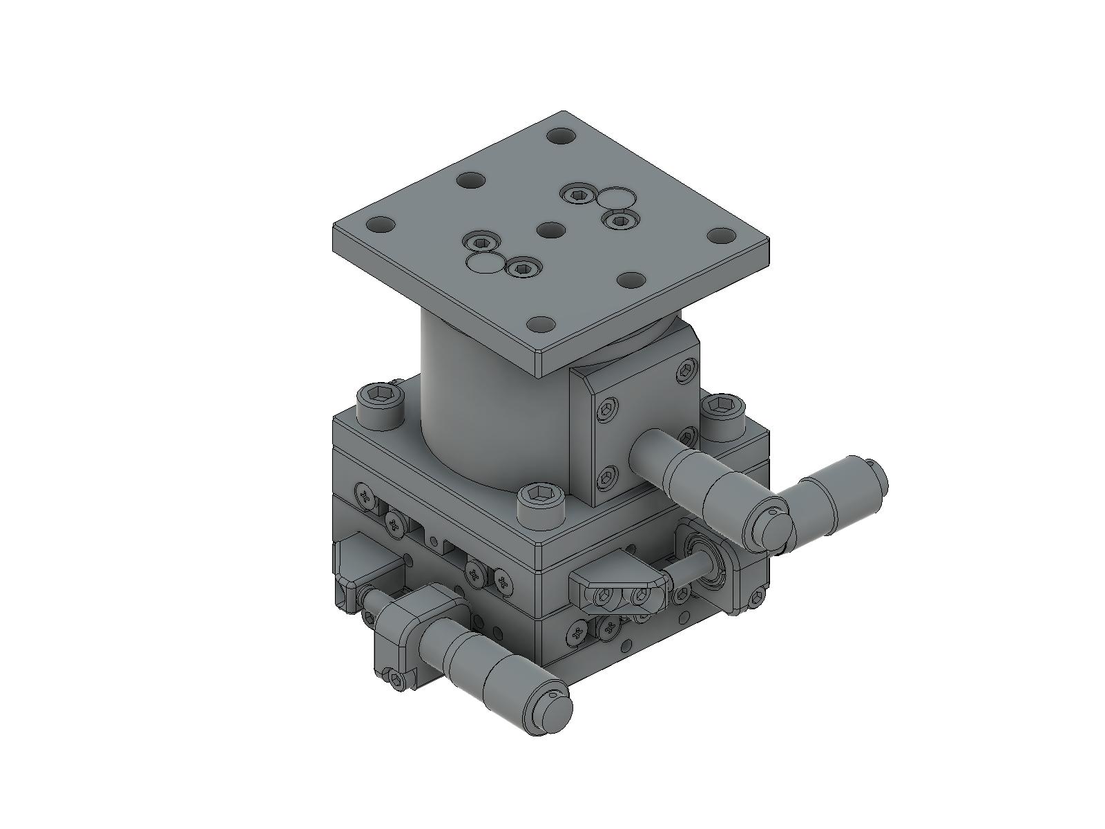 Łożysko EXC 65X65mm, stalowe, stolik XYZ, mikrometr boczny, +/-6.5/6.5/5.0mm, gwinty 1/4-20 — zdjęcie produktu, nr katalogowy TSD-655SUU