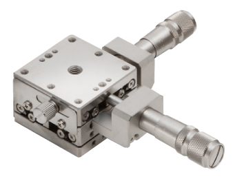 Stolik XY 40X40mm z łożyskiem EXC, kompatybilny z próżnią, ze stali nierdzewnej, mikrometr centralny, +/-6.5mm, gwinty M3 — zdjęcie produktu, nr katalogowy TSDS-402C