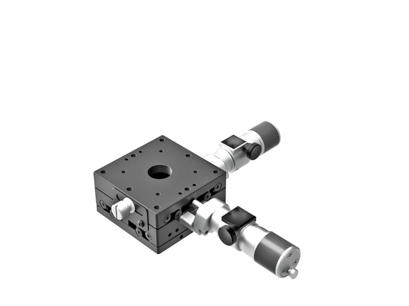 Łożysko EXC 60X60mm, stalowe, stolik XY, mikrometr centralny submikronowy z śrubą, +/-6.5mm, gwinty M4 — zdjęcie produktu, nr katalogowy TSD-602CWP