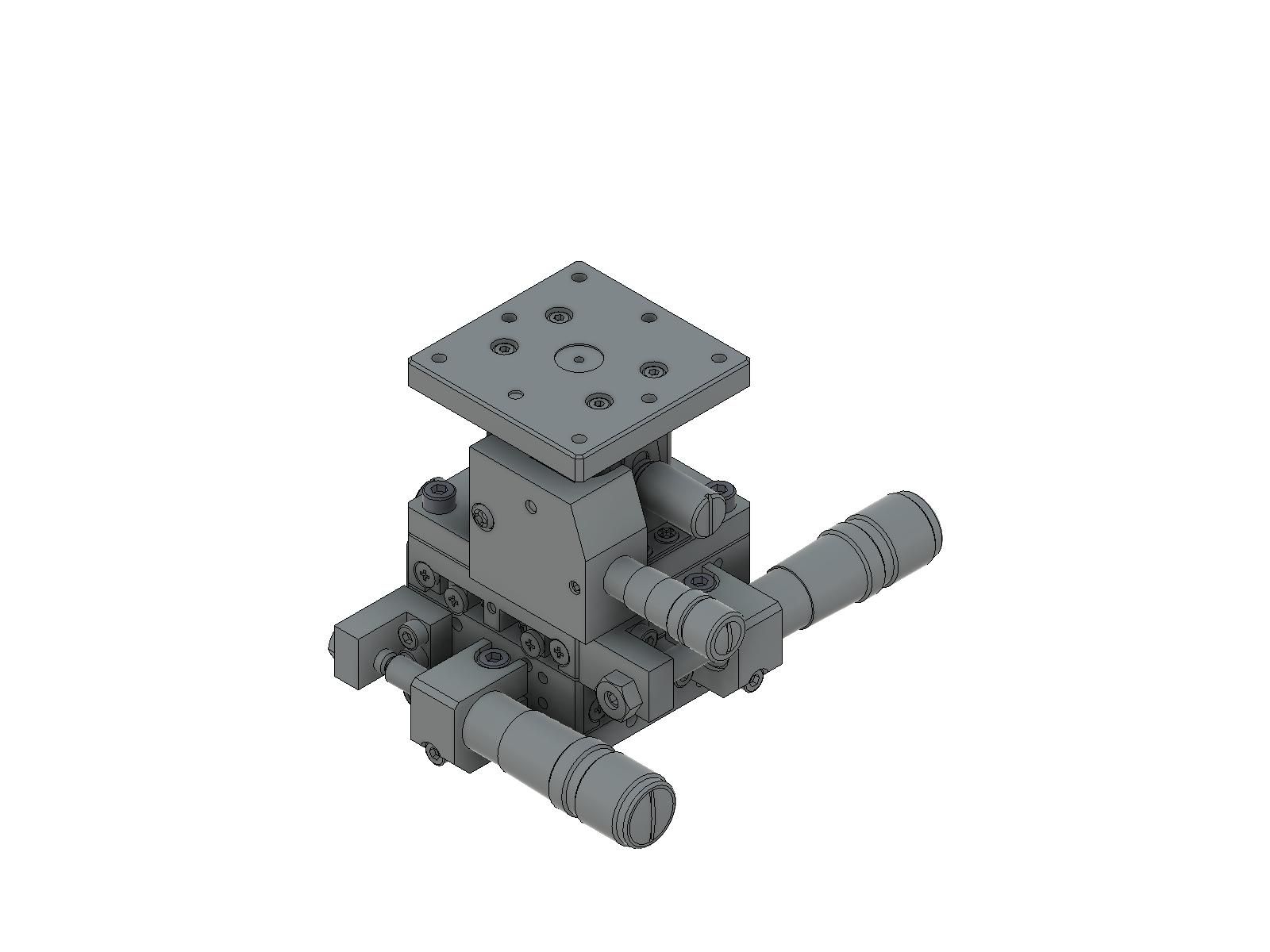 Łożysko EXC 40X40mm, kompatybilne z próżnią, stal nierdzewna, stolik XYZ, mikrometr boczny, +/-6.5/6.5/3.0mm, gwinty M3 — zdjęcie produktu, nr katalogowy TSDS-405S