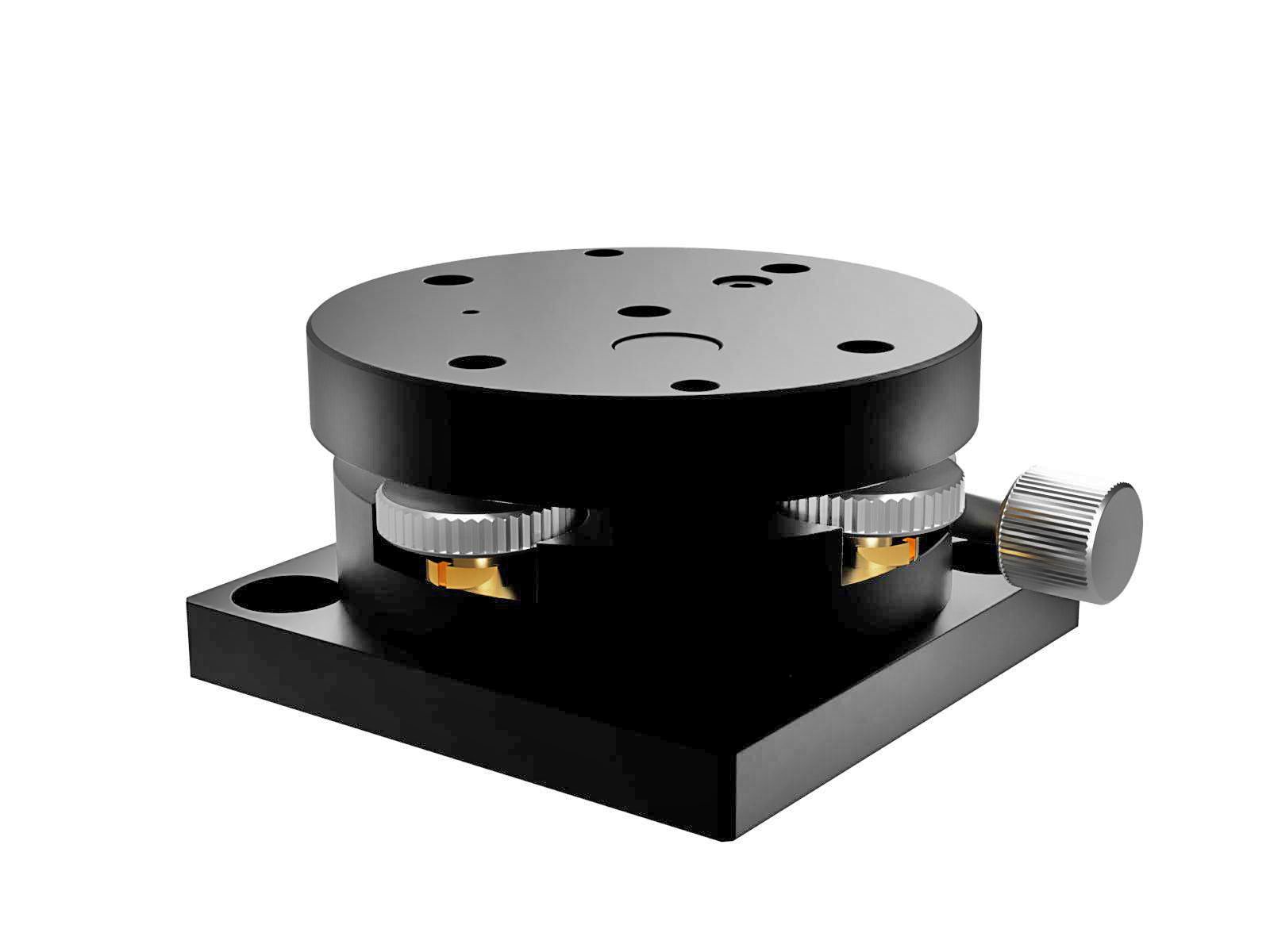 Średnica 65mm, aluminium, kinematyczna platforma obrotowa, +/-3 stopnie precyzyjna regulacja, napęd pokrętłem, gwinty 1/4-20 — zdjęcie produktu, nr katalogowy KKD-65CUU