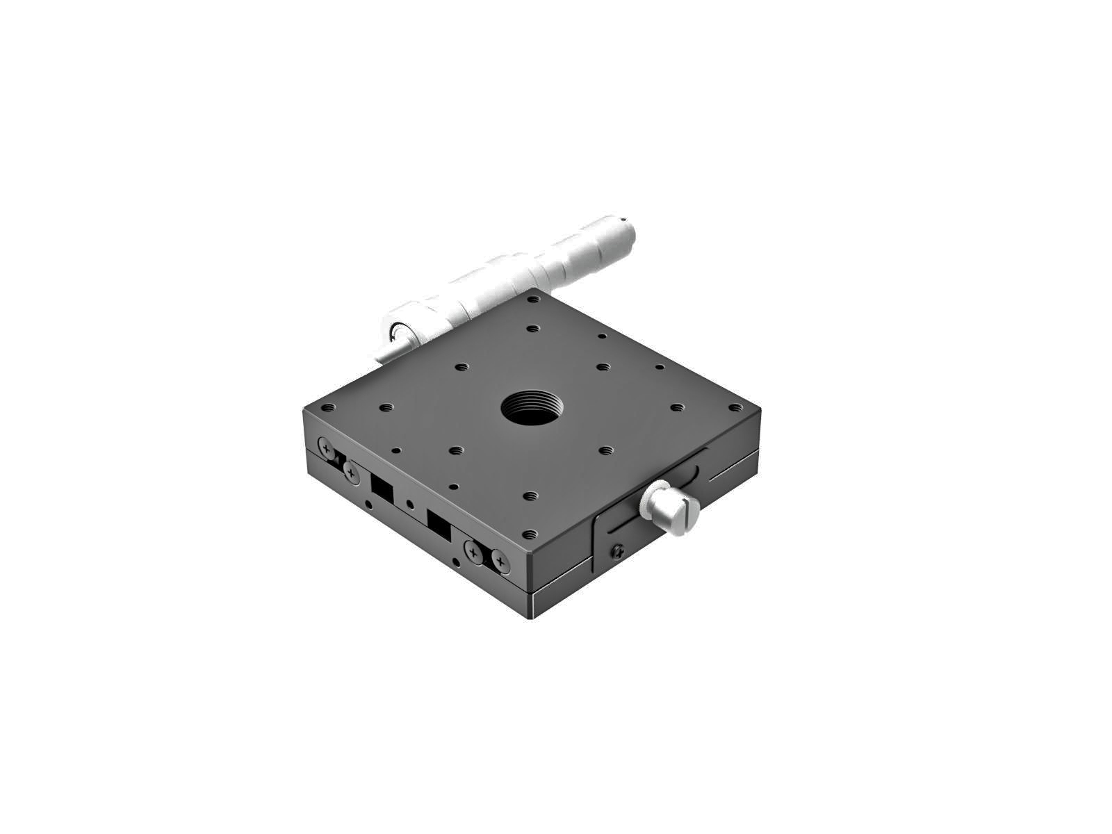 Łożysko EXC 80X80mm, stalowe, stolik osi X, mikrometr boczny różnicowy, +/-6.5mm, gwinty M4, prawoskrętny — zdjęcie produktu, nr katalogowy TSD-801SRDM
