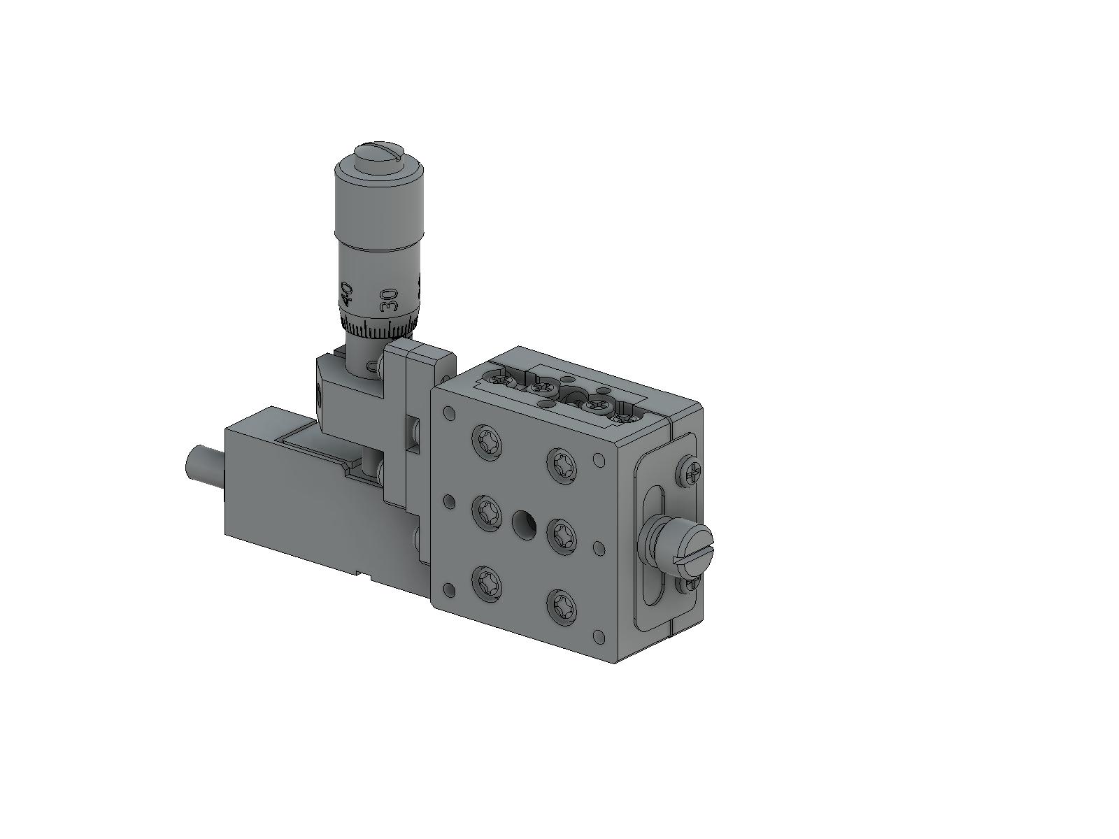 Stolik Z z asystą piezo, 25X25mm, (pionowa platforma/baza), prawoskrętny regulator +/-3mm, gwinty M2 — zdjęcie produktu, nr katalogowy TADC-251SRZPA