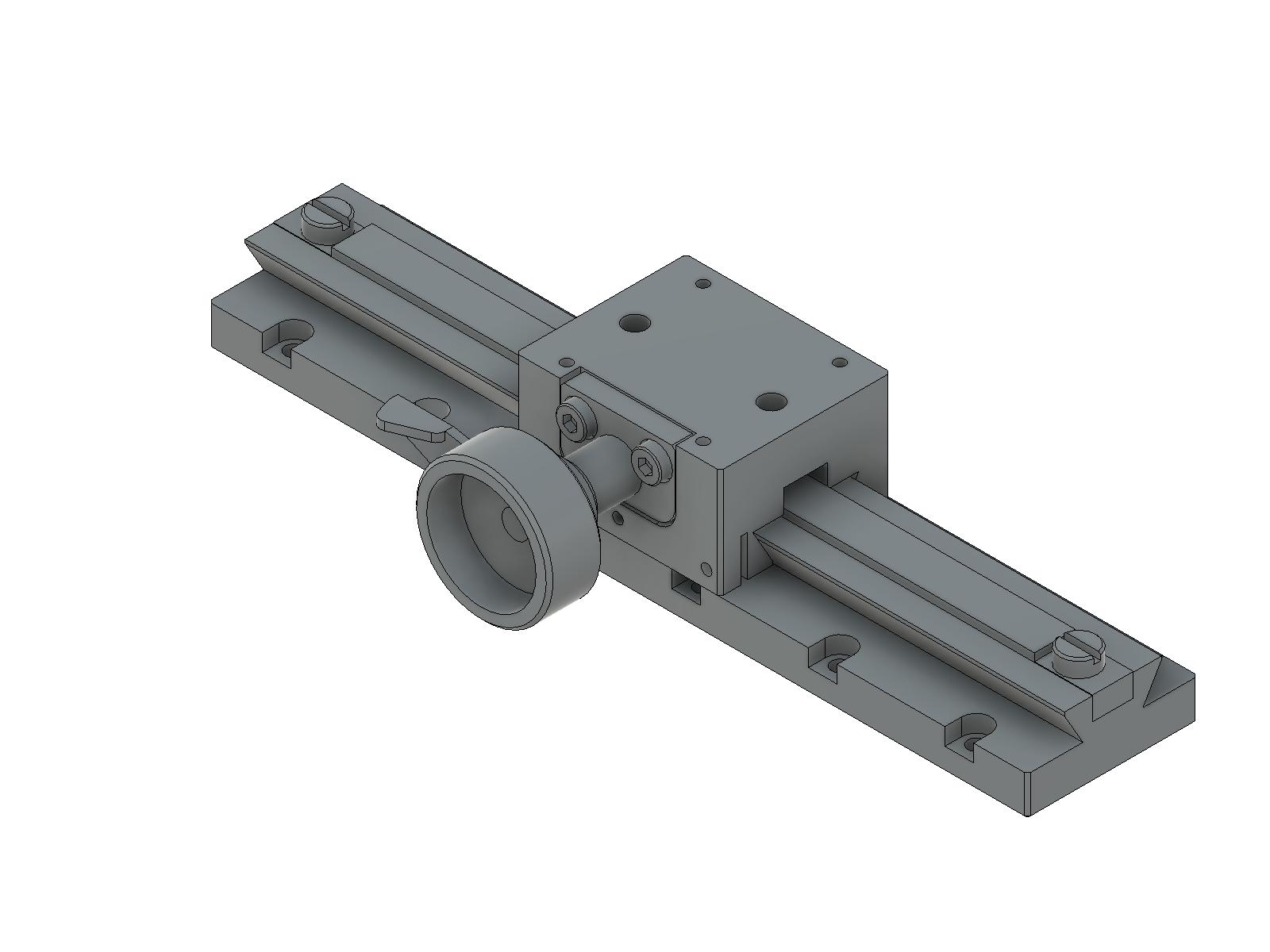 Prowadnica jaskółczy ogon 25X30mm, mosiężne, stolik osi X, napęd zębatkowy, +/-45mm, gwinty M2 — zdjęcie produktu, nr katalogowy TAR-25121