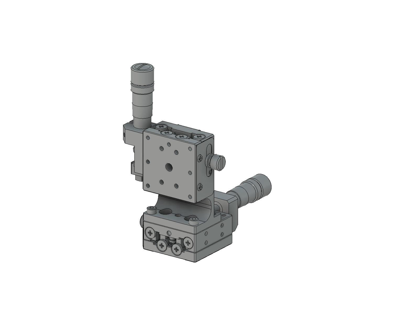 Łożysko EXC 25X25mm, kompatybilne z próżnią, stal nierdzewna, stolik osi XZ (platforma pionowa), mikrometr centralny, +/-3mm, gwinty M2 — zdjęcie produktu, nr katalogowy TSDS-254CL
